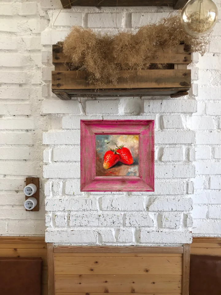 Fruits Painting on Canvas Kitchen Still life Strawberry Painting