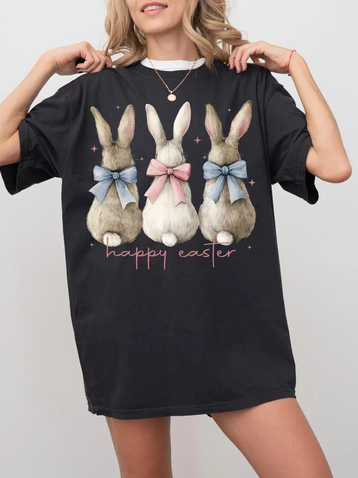 Happy Easter PNG, Coquette Easter Bunny Png, Retro Easter Png Cute Easter Day Shirt Design, Trendy Easter Day Png, Sublimation, Digital