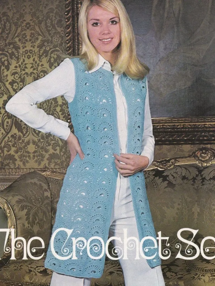 Waistcoat crochet pattern, vest crochet, women waistcoat crochet pattern pdf