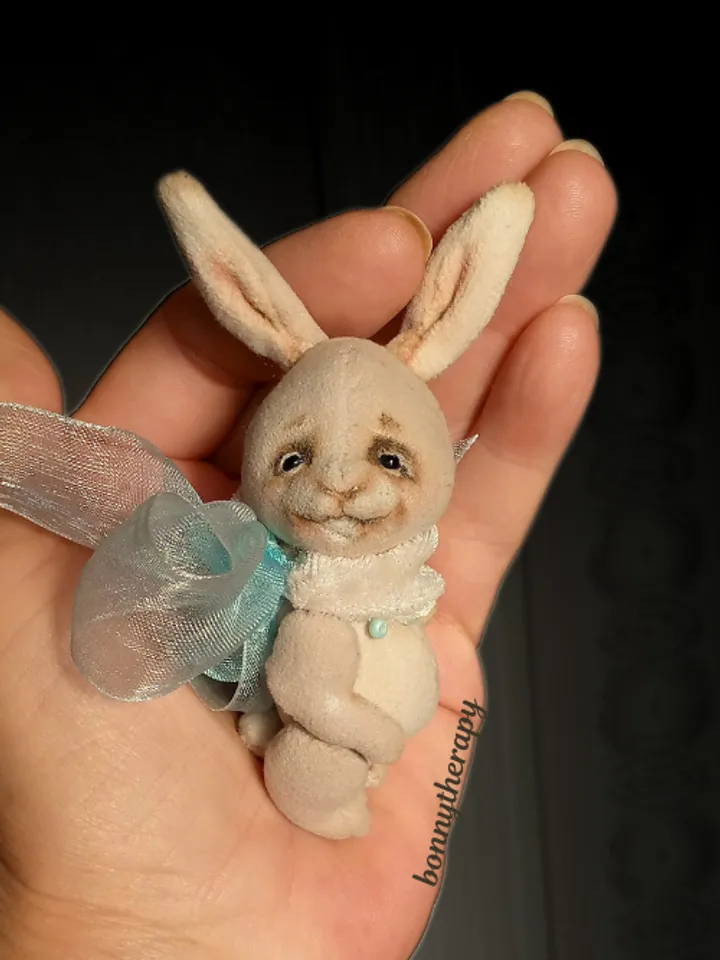 Velvet miniature toy, tiny bunny