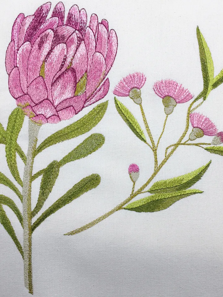 Protea set artistic machine embroidery design digital embroidery pattern home and clothing décor embroidery motif floral design flower
