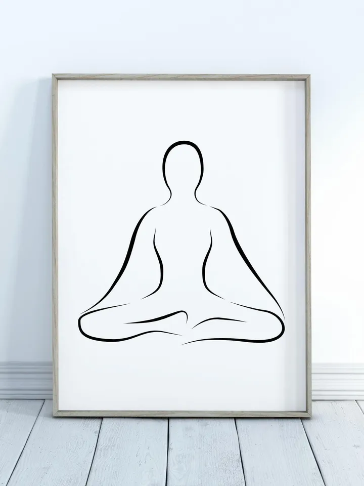 Lotus Yoga Pose, Yoga Wall Art, Yoga Abstract Art, Yoga Wall Decor, Yoga Studio Decor, Yoga Pose Poster, Yoga Gift Ideas, Yoga Line Art