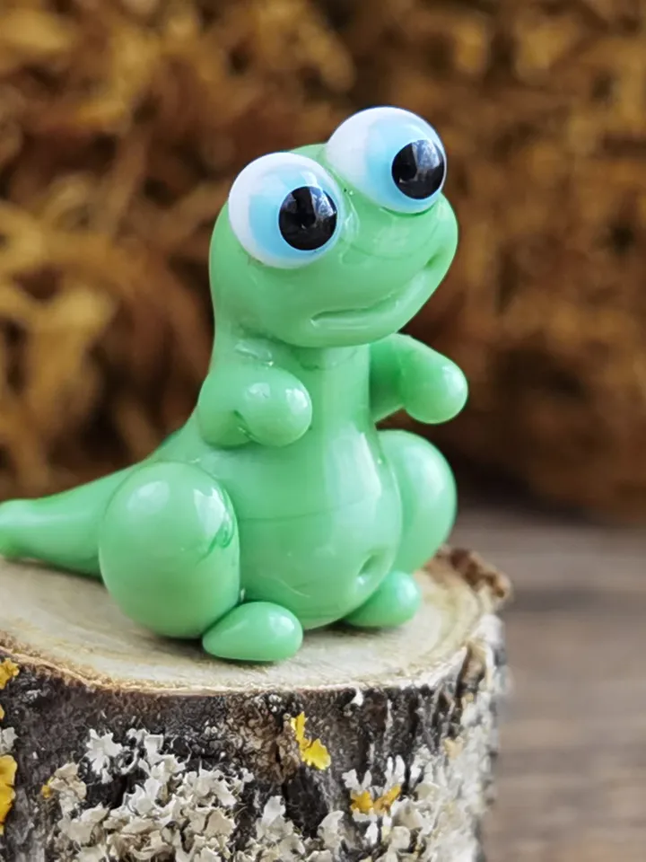 DINOSAUR ORNAMENTS Dinosaur figurine Glass dinosaur decor Miniature Dinosaur gift Dino figurine Glass figurines Tiny glass animals Terrarium