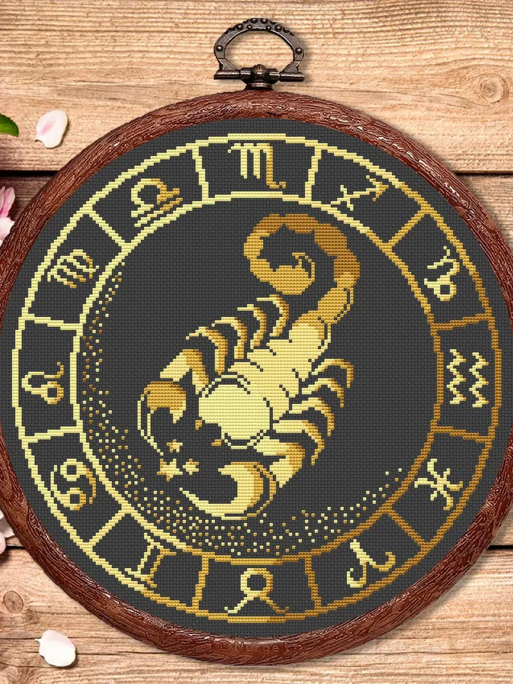Scorpio Cross Stitch Pattern, Zodiac Cross Stitch, Embroidery Zodiac, Leo Pattern, Signs of the Zodiac Pattern, Modern Cross Stitch #zdc008