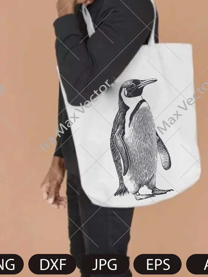 Penguin Svg, King Penguin SVG, Sea Animal SVG, Penguin Silhouette, Penguin Clipart, Penguin SIlhouette, Penguin detailed