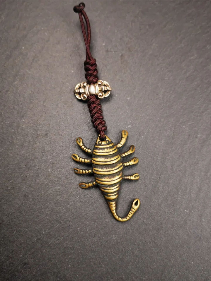 Gandhanra Handmade Tibetan Amulet,Scorpion Guru of Padmasambhava, Buddhist Scorpion Pendant,1.57"