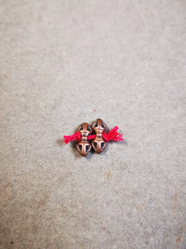Gandhanra Handmade Tibetan Amulet Pendant,Mini Vajra and Dorje Bell, Mala Marker Bead Accessories