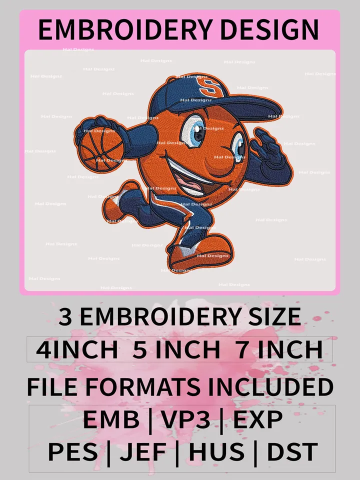 NCAA Syracuse Orange Embroidery File, 3 Sizes, 6 Formats, NCAA Machine Embroidery Design, NCAA Logo, NCAA Teams