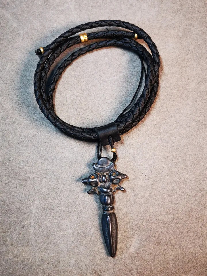 Gandhanra Antique Cross Vajra Phurba Amulet,Kila,Kilaka Pendant,Made of Thokcha,70 Years Old