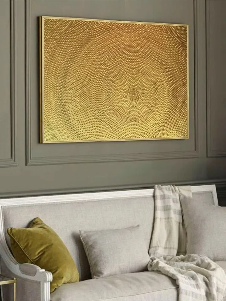 Gold Abstract Wall Art Glittery Golden Painting Textured art on Canvas Abstract painting Above bed decor by Juliya JC