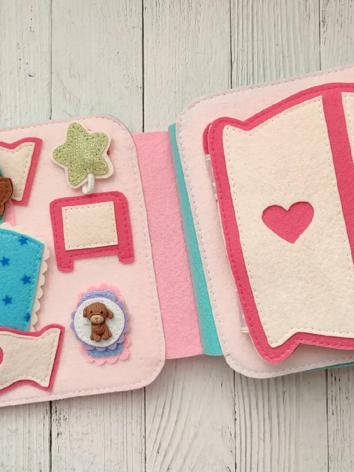 Quiet book Dollhouse pattern, Felt book pattern pdf, Felt doll Pattern with clothes set, Dress up Doll, Busy book pattern for girl