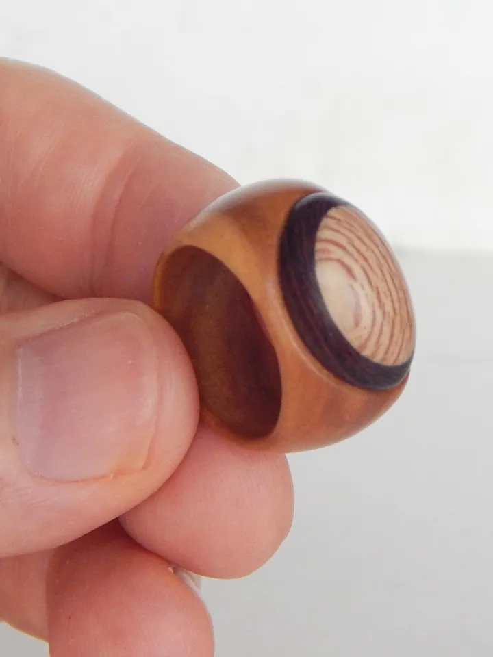 Wooden signet ring. Handmade jewelry made from natural wood. 1