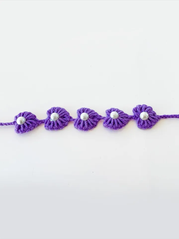 Crochet Bracelet Pattern, PDF Tutorial Beaded Floral Jewelry DIY, Elegant Wrist Accessory Gift for Handmade Jewelry Lovers