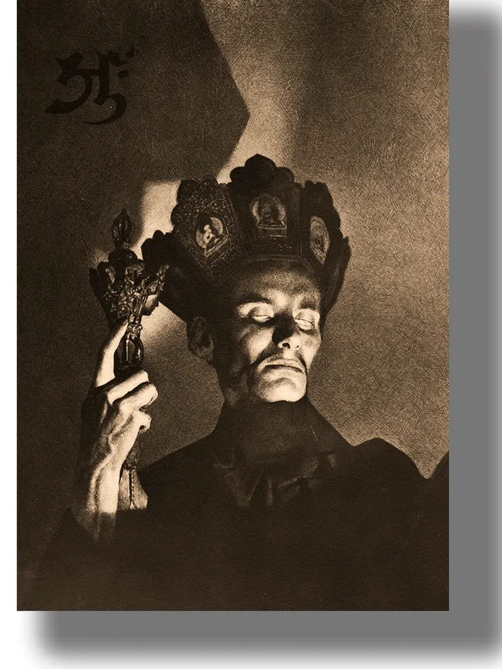 A tantric priest. Unusual occult photography in Asian style.