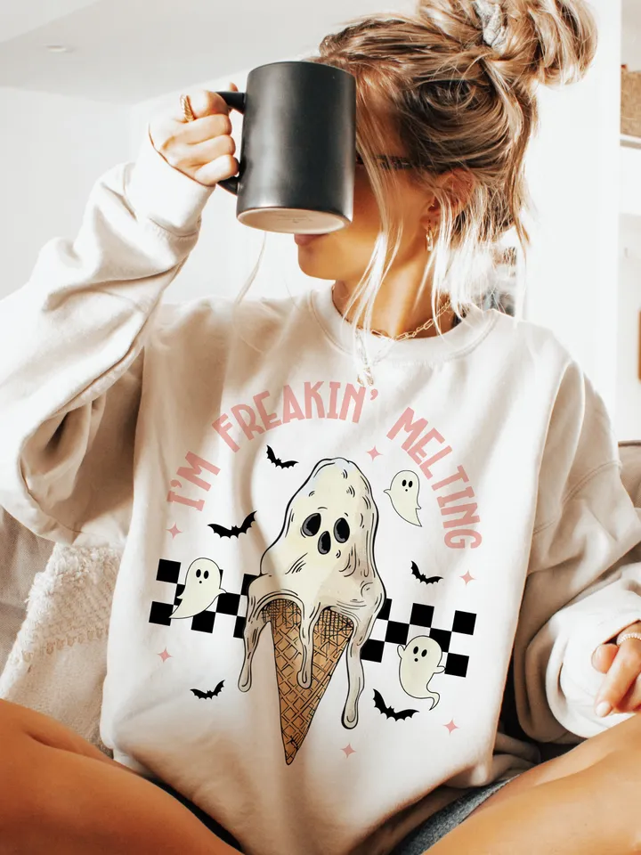 I’m Freakin Melting PNG-Sublimation -Tshirt Design,Retro png,Skull png, Ghost png, Summer png, Trendy summer png,halloween Gothic summer