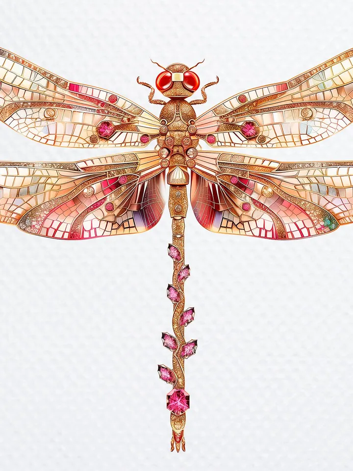 14 Jewelled Dragonfly PNG Bundle, Gemstones Printable Watercolor clipart for sublimation, High Quality PNG, Digital  Paper craft, journaling