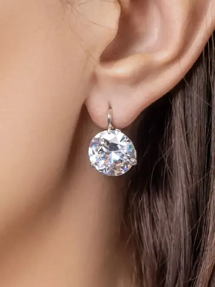 Earrings jewelry Silver rhodium plated 925 assay value