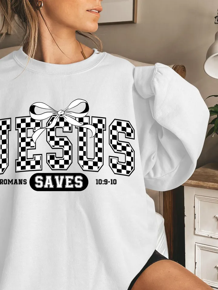 Jesus Saves PNG Digital Design Download, amen png, romans png, christian png, pray png, bible verse png, single color png, retro png