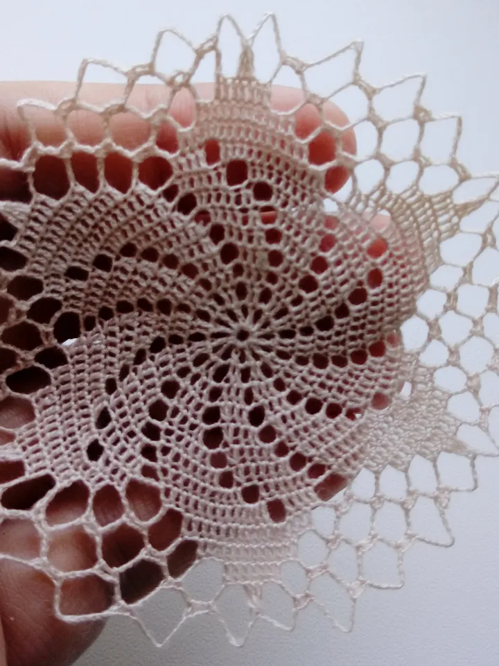 Miniature Beige Doily for Dollhouse