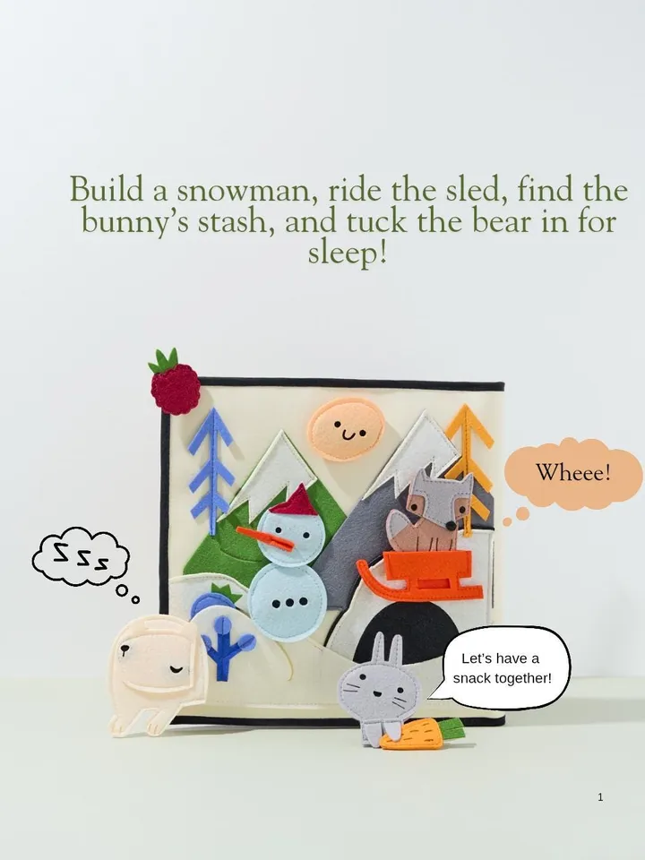 montessori quiet book for toddlers felt busy book forest animals seasonal travel toy gift for baby 1 year old handmade soft activity book