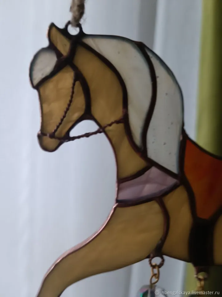 Horse. Sun Catcher, Stained Glass Sun Catcher Horse, Glass Horse Ornament, Tiffany Style Horse Pendant, Art Glass Light Catcher – Horse, Whimsical Glass Horse Hanging