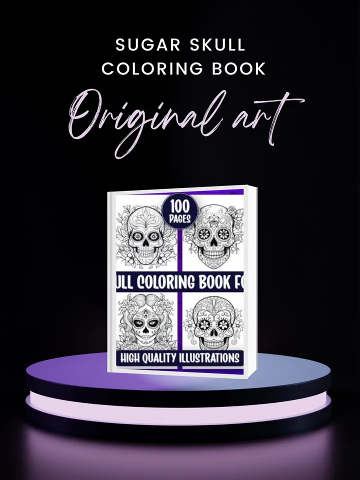 Sugar skull coloring book for adults