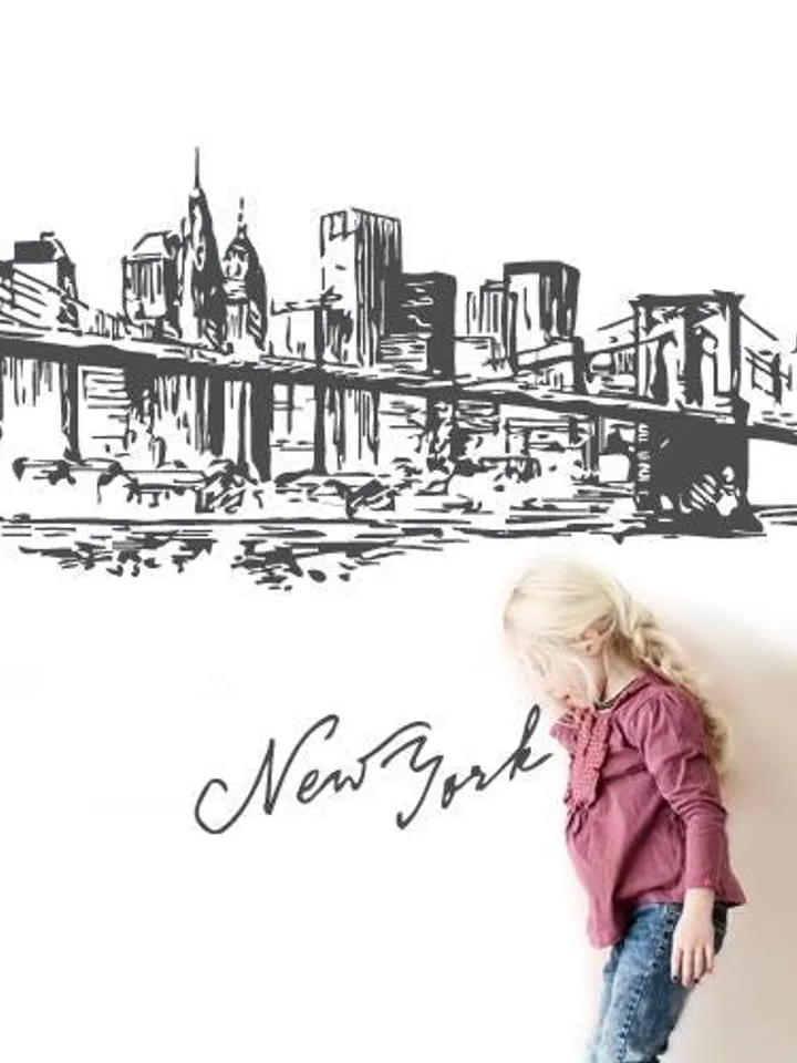 New York Sketch Wall decal Bridge Sticker z2744