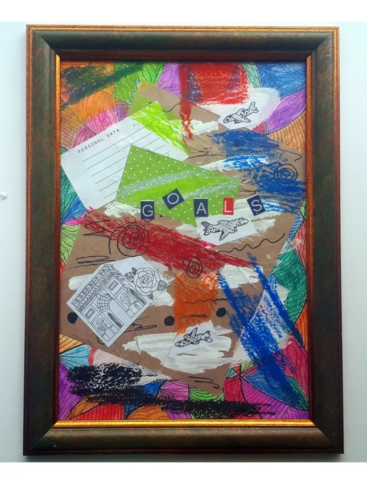 Conceptual Art, Collage with Undefinied Goals, Mixed Media Contemporary Art