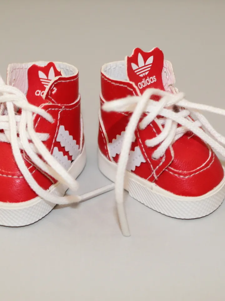 wellie wisher shoes - Red and black sneakers for Wellie Whisher, Paola Reina - 5cm doll shoes
