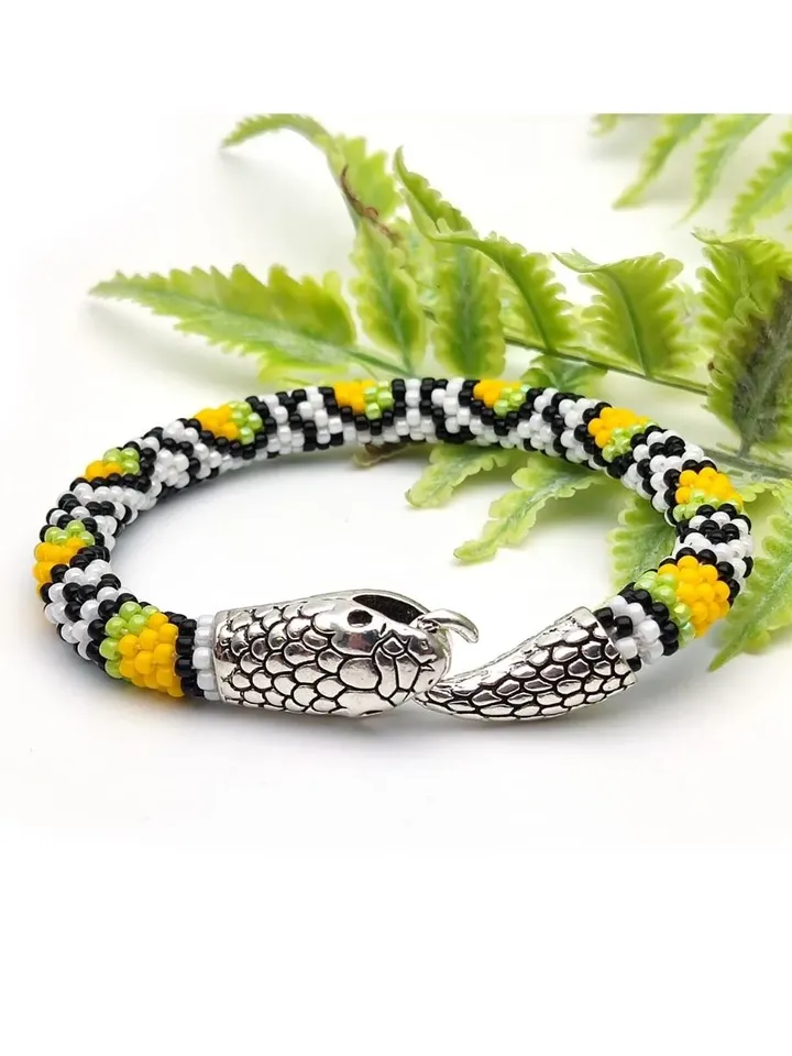 Pdf pattern, Pattern bracelet, Pattern snake bracelet, Bead crochet pattern, Snake bracelet patterns