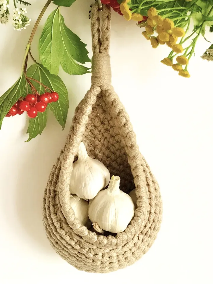 PATTERN, PDF crochet pattern, crochet teardrop basket DIY, easy crochet pattern for beginners