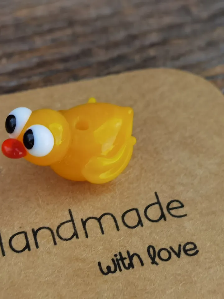 GLASS BEADS Miniature Duck Glass duck Resin duckling Tiny duck Terrarium figurines Tiny bird Glass bird ornaments art lampwork beads
