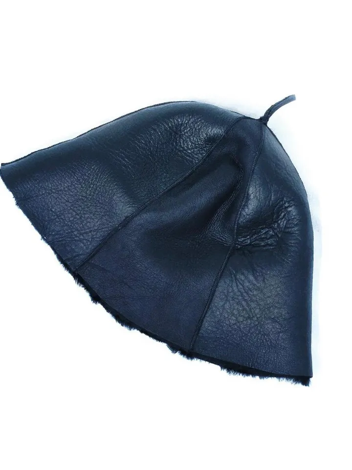 Genuine shearling fur unisex man woman sauna hat | great gift | real sheepfur cap