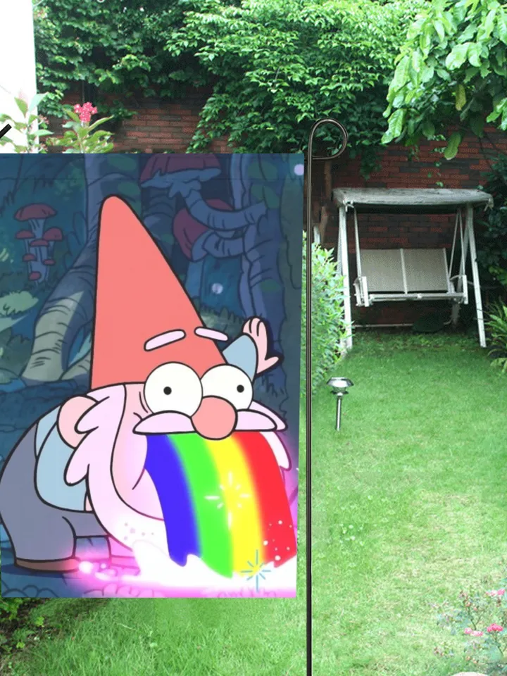Gravity Falls Gnome Garden Flag