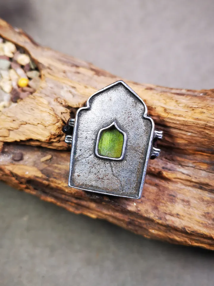 Gandhanra Antique Gau Ghau Shrine,Mini Tibetan Buddhist Altar Amulet Pendant,Made of Cold Iron
