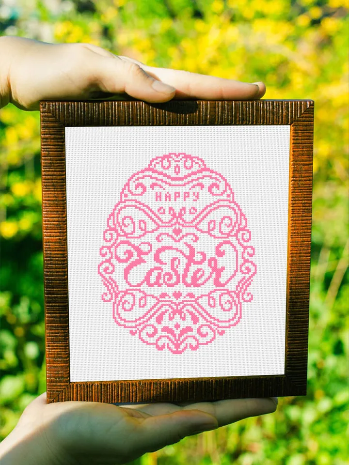 Easter egg cross stitch pattern PDF Happy Easter cross stitch download PDF, Monochrome cross stitch chart, Vintage easter ornament #T4