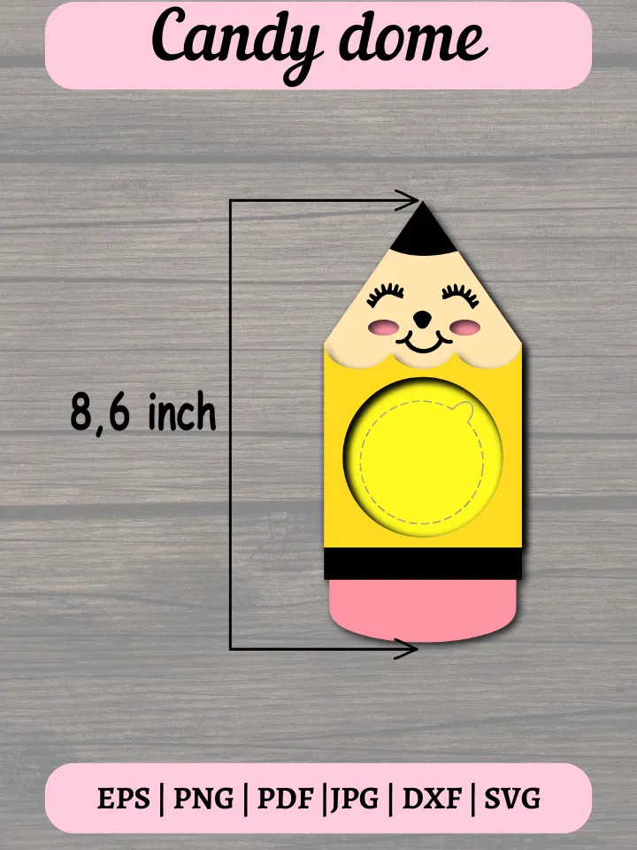 Pencil candy dome Svg, Layered Paper Cut template