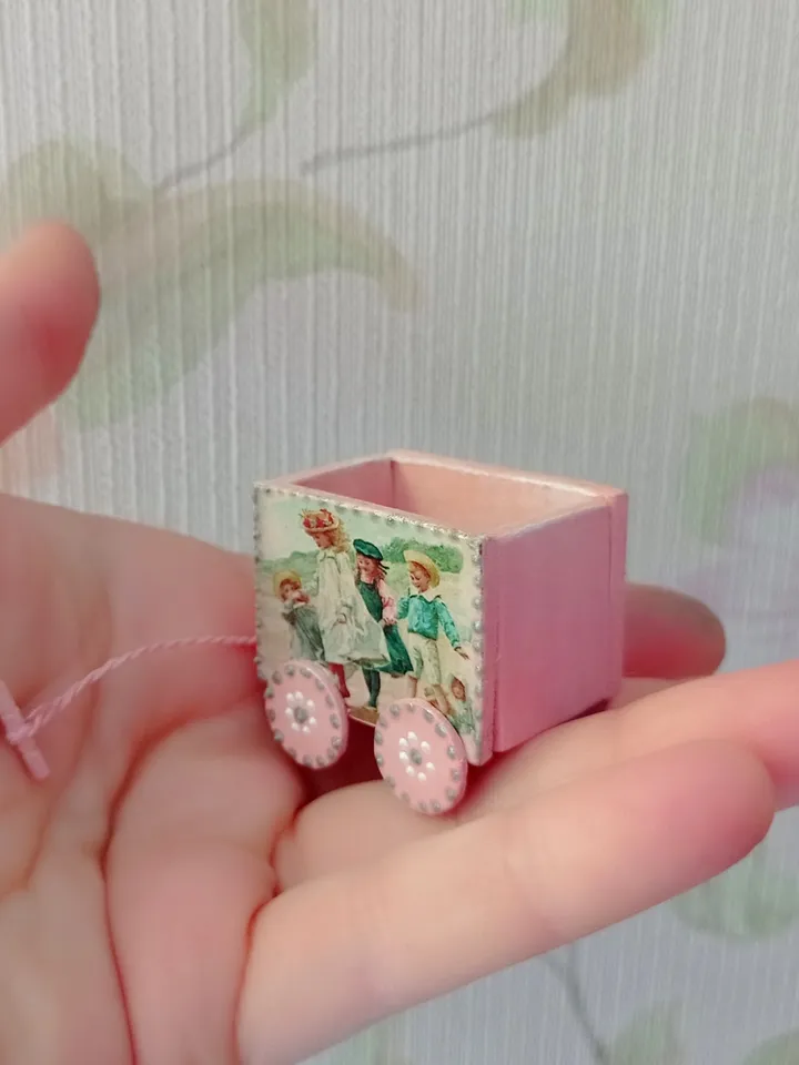 Trolley for dollhouse. Doll toy.