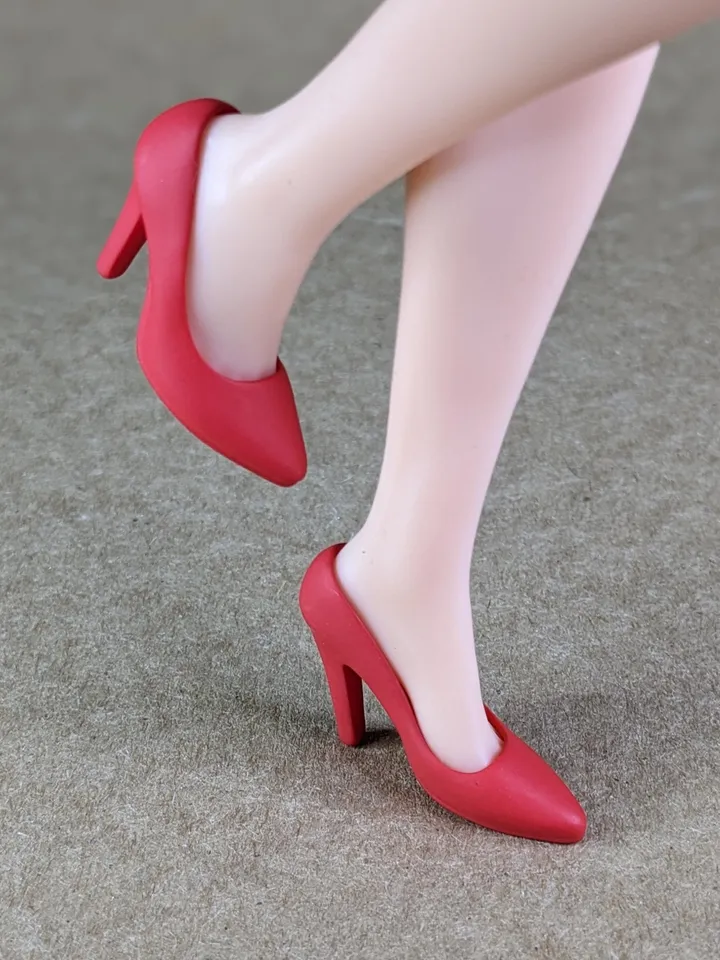 Classic red heels shoes for 30 cm fashion female dolls