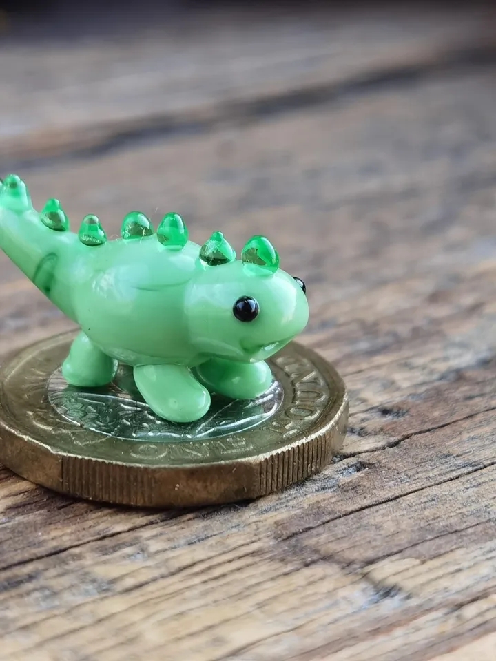 DINOSAUR ORNAMENTS Dinosaur figurine Glass dinosaur decor Miniature Dinosaur gift Dino figurine Glass figurines Tiny glass animals Terrarium