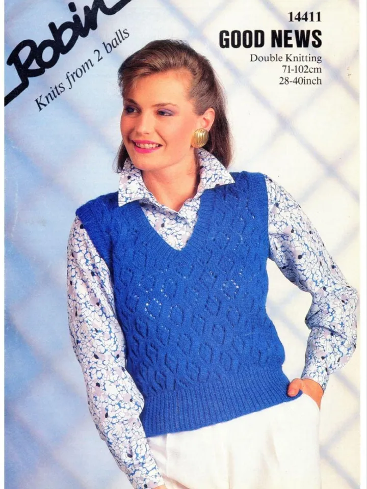 Waistcoat vest knitting pattern sleeveless cardigan top women pattern pdf instant download