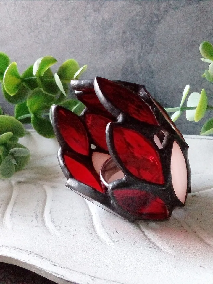 Dragon egg ring holder - handmade stained glass, home decor