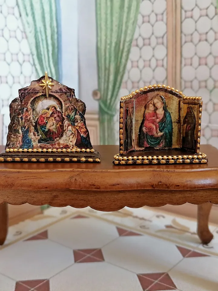 Set of Christmas nativity scenes. Handmade. Christmas nativity scene. Christmas. Gift for Christmas. Dollhouse miniature.1:12. Handmade.