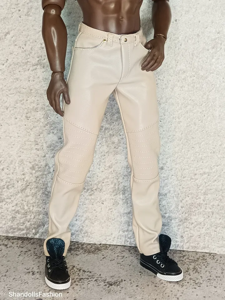 Beige leather pants for JHD Mizi Adonis