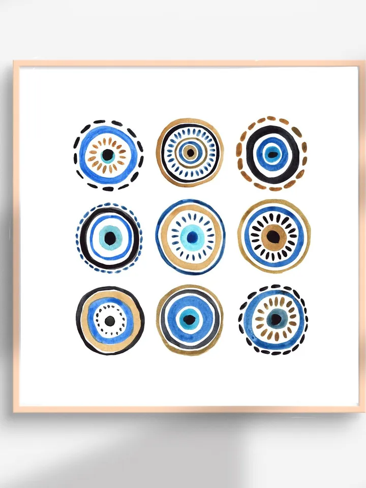 Evil Eye Art Print Digital Download Evil Eye Poster Turkish Wall Art Evil Eye Home Decor Esoteric Wall Art Talisman Print Greek Evil Eye Art