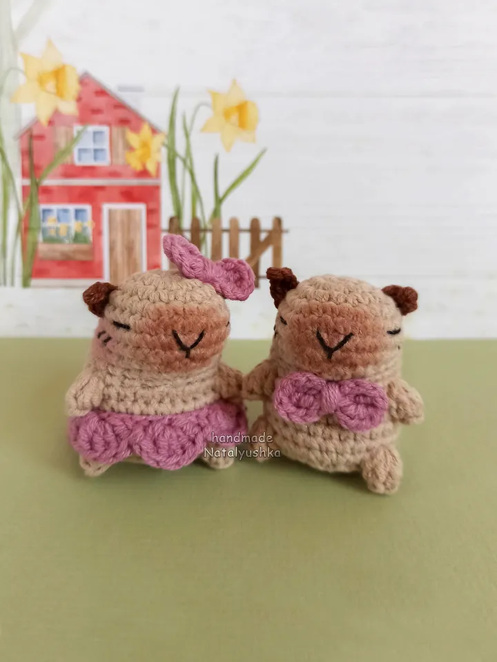 Soft toy Capybara, Capybara girl, Capybara boy, Crocheted Capybara, Kawaii.