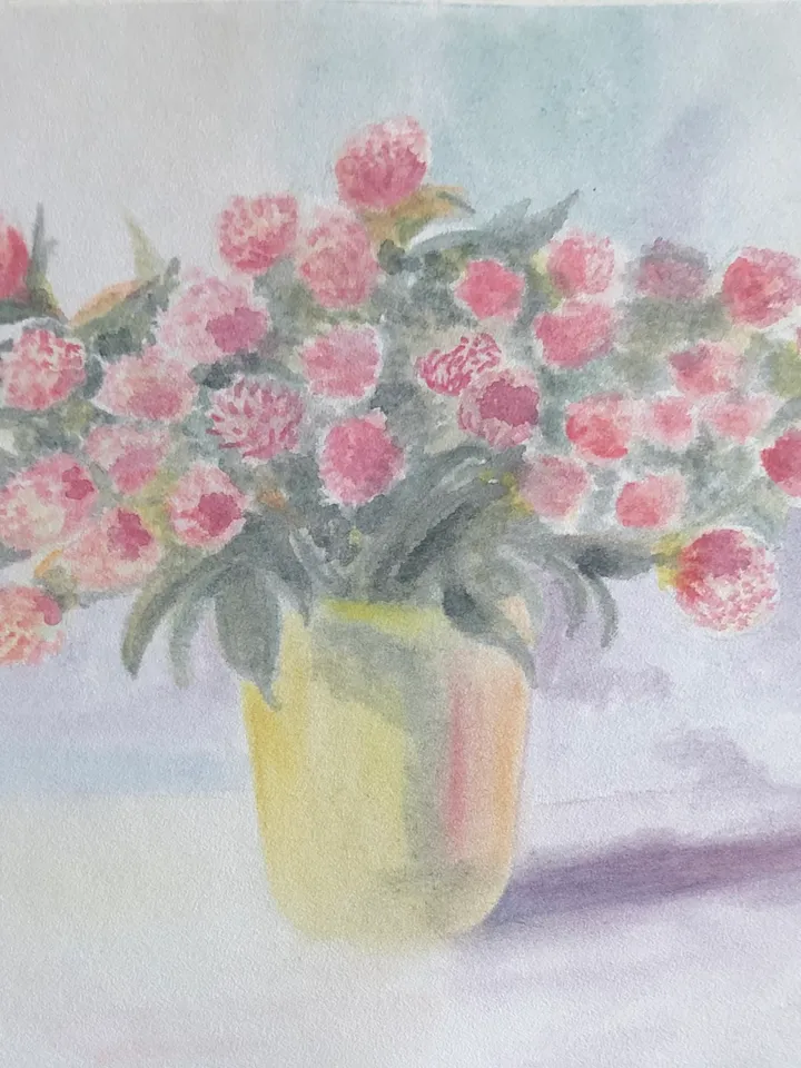 Bouquet of clover original watercolour painting wall art flowers modern painting hand painted paper size 7x9 inches