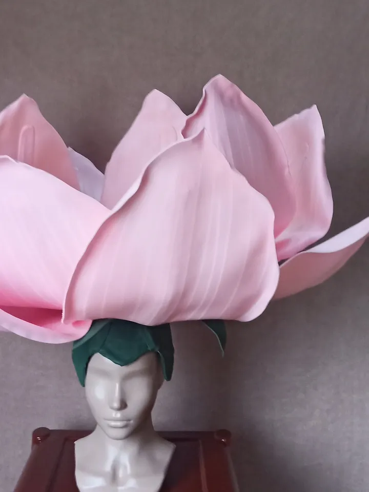 headdress, flower headdress, head flower, lotus, lotus headdress, party costume, futuristic headdress