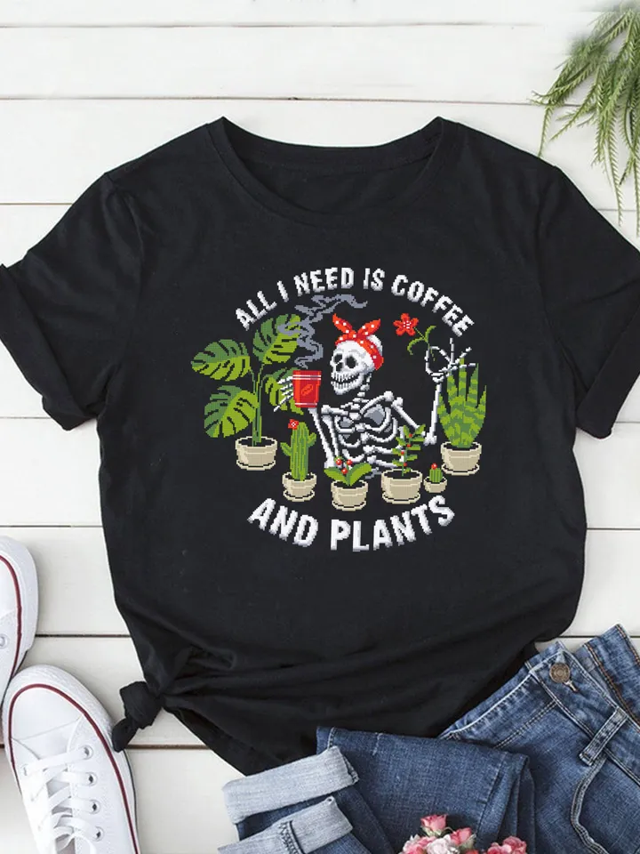 Skeleton plants cross stitch pattern PDF download All i need is coffee and plants, Skeleton cross stitch, Gothic coffee cross stitch #P40