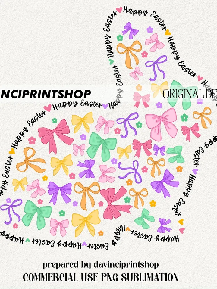 Coquette easter bunny png, easter png, retro easter png, happy easter png, colorful bunny png, easter bunny png, coquette bow png, spring